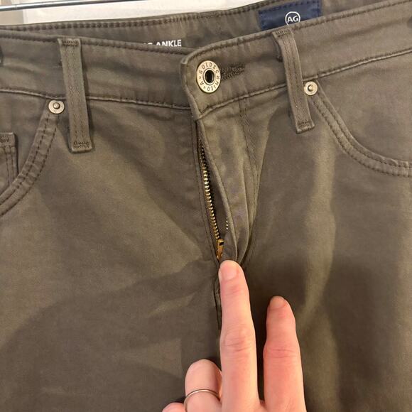 AG Adriano Goldschmied Super Skinny Ankle Pant 28R Green Irregular - Picture 4 of 9